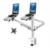 ADBWEKKF OA-12X Multifunctional Dual Arm Two Pad Desk Mount 10"-15" Double Laptop Table Holder Stand Bracket Clamp Base 65mm(OA-12K) view 1