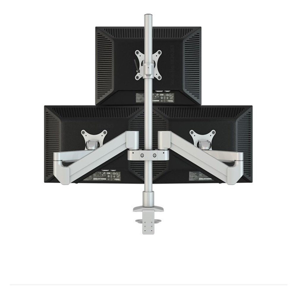 ADBWEKKF M2037 Desktop Triple Monitor Holder Support Aluminum Full Motion Triple Monitor Arm Loading 8kgs with 70cm Stand Pole