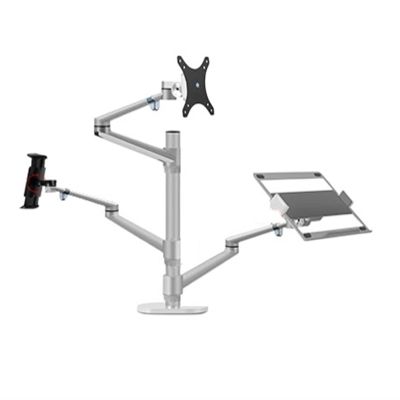 ADBWEKKF OL-20L Aluminum Multifunction 10"-17" Laptop Stand 10"-32" Monitor Desktop Holder +4"-14"(Long Pole Grey)