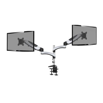 27" 5-16kg Heavy Gauge Full Motion Air Gas Spring LCD Tv Table Mount Double Monitor Stand Big Base 400mm