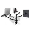 ADBWEKKF OL-4L Aluminum Height Adjustable Desktop Dual Arm 17-32 Inch Monitor Holder+12-17 Inch Laptop Holder Stand Full Motion Mount Arm(Silver) view 1