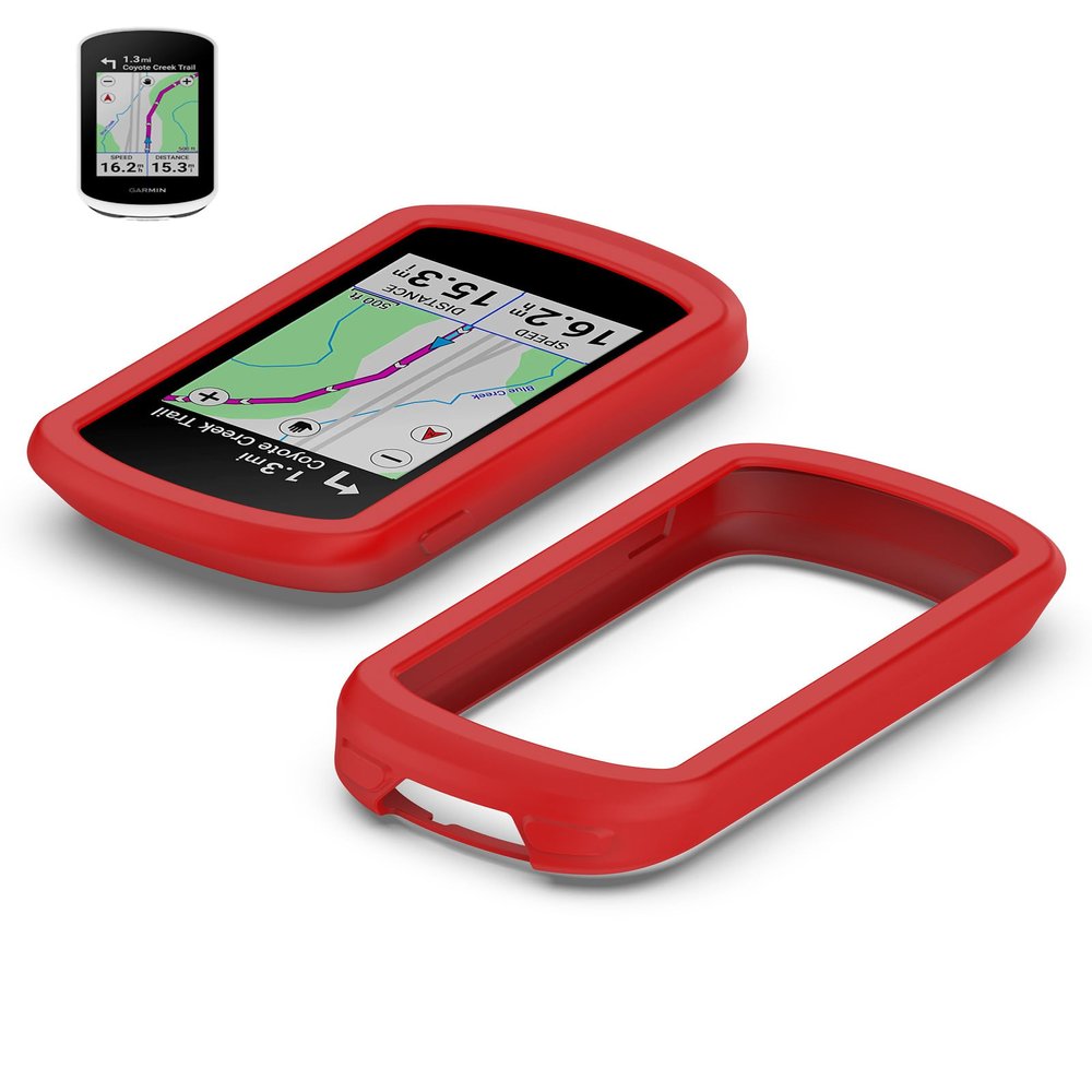 Case for Garmin Edge Explore 2 Bike Computer,Premium Sillence Material,Shock-Absorbing and Anti Drop Protection Soft Shell,Red.