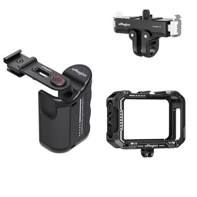aMagisn Sports Camera Street Grip Kit for Insta360 Ace Series/DJI Action Series/Gopro Series Ergonomic Vlog Quick-Release Grip (Hero 13 Metal Kit)