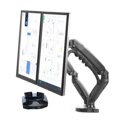 ADBWEKKF Dual Monitor Holder Full Motion Dual Arm Monitor Support 17-30 Inch Monitor Mount Bracket Load 2-9 Kgs Each(with 2xUSB3.0)