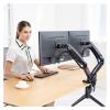 ADBWEKKF Dual Monitor Holder Full Motion Dual Arm Monitor Support 17-30 Inch Monitor Mount Bracket Load 2-9 Kgs Each(with 2xUSB3.0) view 2