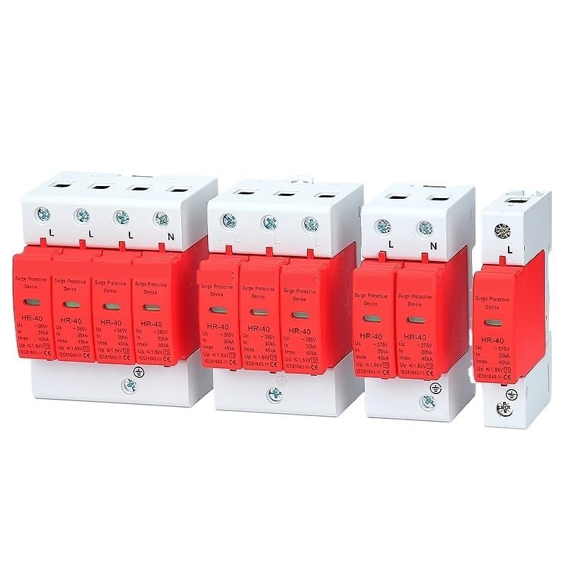AC 385V SPD Lightning Surge Protector 2P 3P 4P Solar PV Low-Voltage Arrester Device with Options for 20KA-60KA Protection(3P AC3855V,20-40KA)