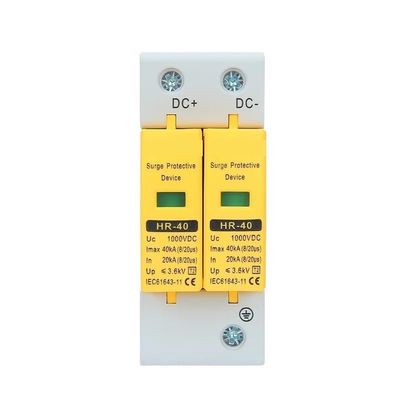 DC 2P Low Voltage Photovoltaic Surge Protector 500V 800V 1000V with 0KA-40KA Lightning Protection for Solar Systems(500V)
