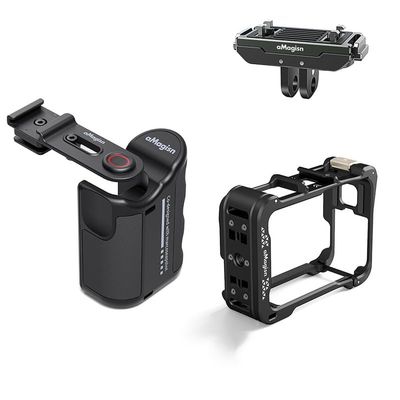 aMagisn Sports Camera Street Grip Kit for Insta360 Ace Series/DJI Action Series/Gopro Series Ergonomic Vlog Quick-Release Grip (Ace Pro 2 Metal Kit)