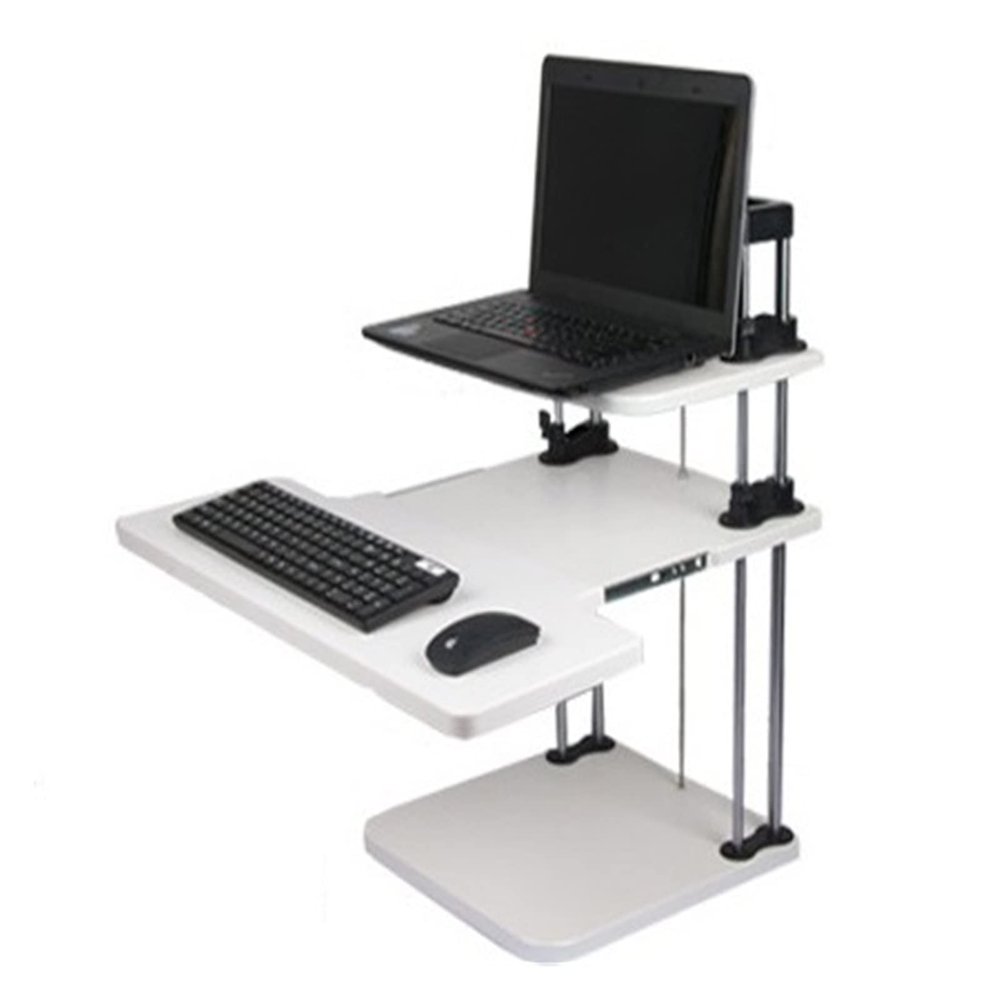ADBWEKKF Sit/Stand Desk Riser Three Level Height Adjustable Lightweight Standing Laptop Desk Notebook/Tablet PC/Monitor Holder Stand(White)