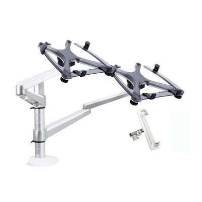 ADBWEKKF OA-11X Multifunctional Dual Arm Two Pad Desk Mount 10"-15" Double Laptop Table Holder Stand Bracket Clamp Base 65mm(OA-11Y)
