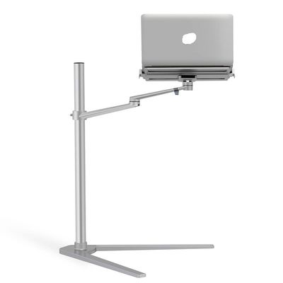 ADBWEKKF UP-8A Multifunction Computer Floor Stand for All 12-17" Laptop/Tablet PC/Smartphone Holder Height Aadjust Laptop Desk(Silver)