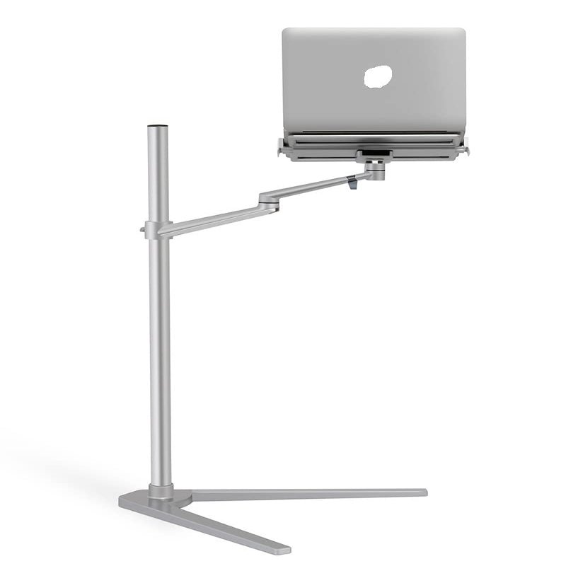 ADBWEKKF UP-8A Multifunction Computer Floor Stand for All 12-17" Laptop/Tablet PC/Smartphone Holder Height Aadjust Laptop Desk(Silver)
