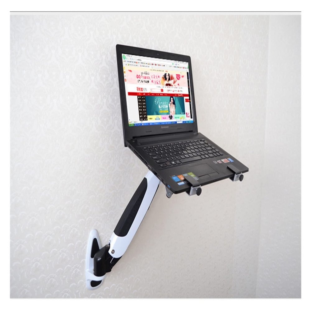 ADBWEKKF Wall Mount Laptop Holder Gas Spring Arm Aluminum Alloy Full Motion 10-17 inch Laptop/Notebook Mount Support Stand Lapdesk