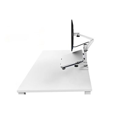 ADBWEKKF OA-7 Aluminum Dual Arm Swivel LCD Monior Holder+ Laptop Holder Stand Table F 9inch 10inch Pad Desk Mount