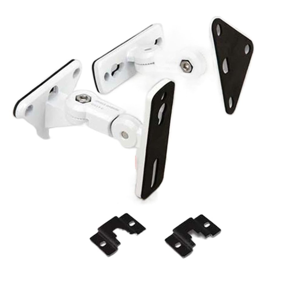 ADBWEKKF (1pair=2pc) GU15 304 Stainless Steel Alloy Sound Speaker Wall Bracket Mount Audio Stand Hanger Load 10kg 22lbs(GU15 White)