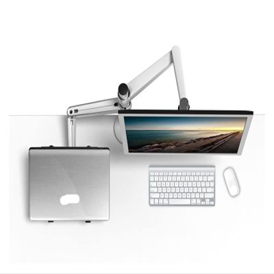 ADBWEKKF OA-7X Desktop 27 Inch LCD Monitor Holder+10-15.6 Inch Laptop Holder Stand Full Motion Dual Monitor Mount Arm Support