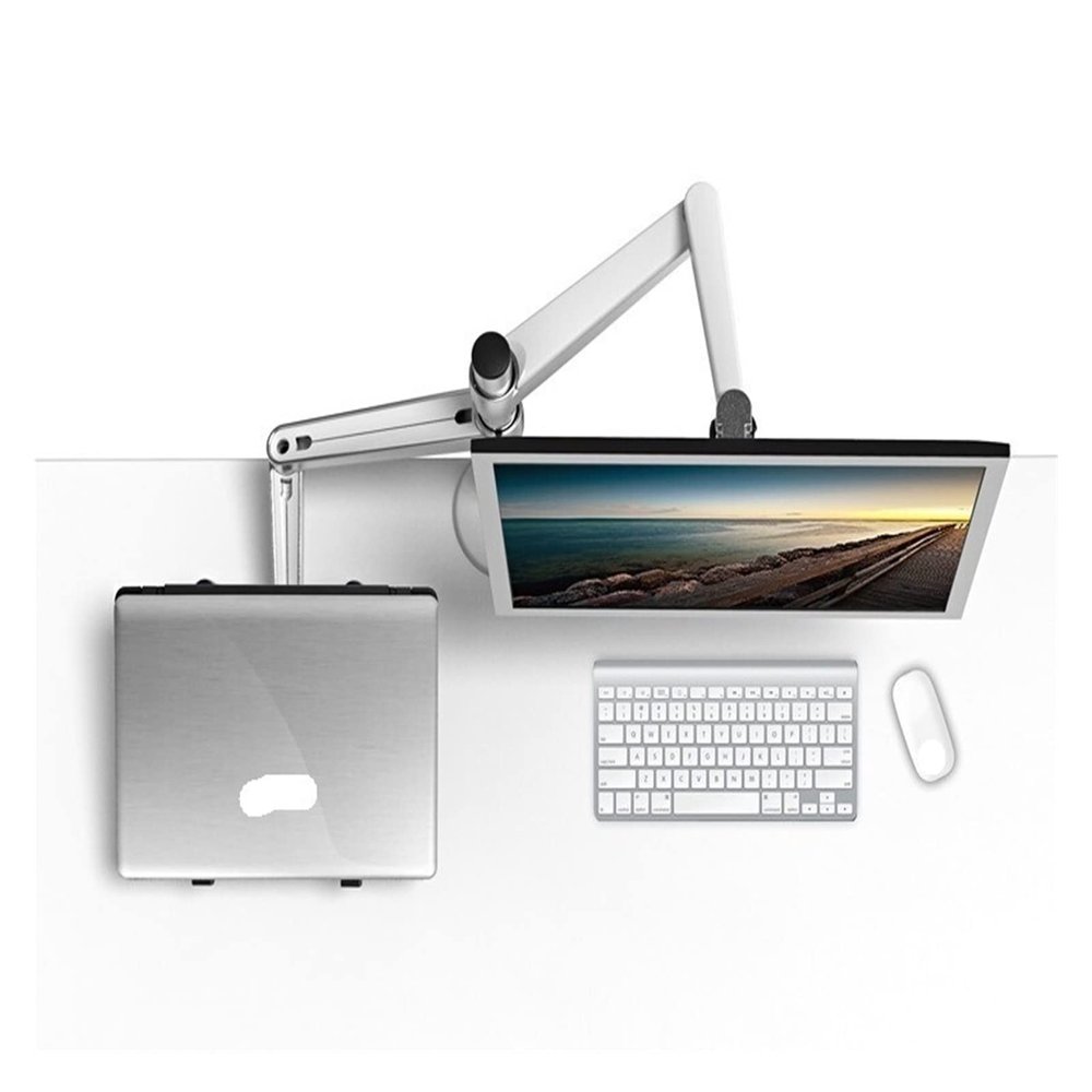 ADBWEKKF OA-7X Desktop 27 Inch LCD Monitor Holder+10-15.6 Inch Laptop Holder Stand Full Motion Dual Monitor Mount Arm Support