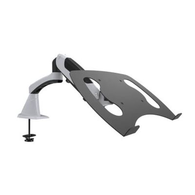 ADBWEKKF Tilt Full Motion Aluminum Air Press Gas Spring Dual Arm LCD Desktop Mount Swivel Monitor Table Stand Clamp with Notebook Tray(DL-GM112FG-LP10)