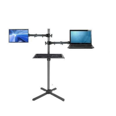 ADBWEKKF DL-UP20H X Shape Base Big Height Adjustable160cm 150cm Workstation Monitor Floor Stand +Keyboard Tray Laptop Tray Holder(DL-UP20)