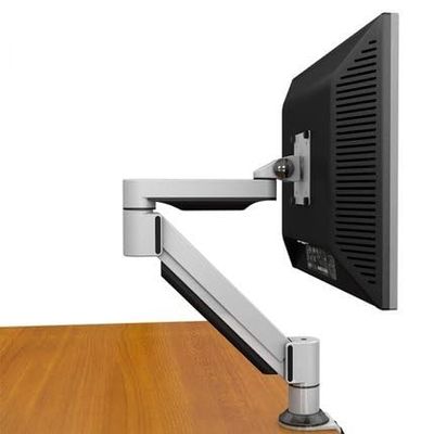 Aluminum Alloy Full Motion Desktop Mount 14-27 Inch LCD LED Monitor Holder Arm TV Mount Loading 2-9kgs H200(Silver)