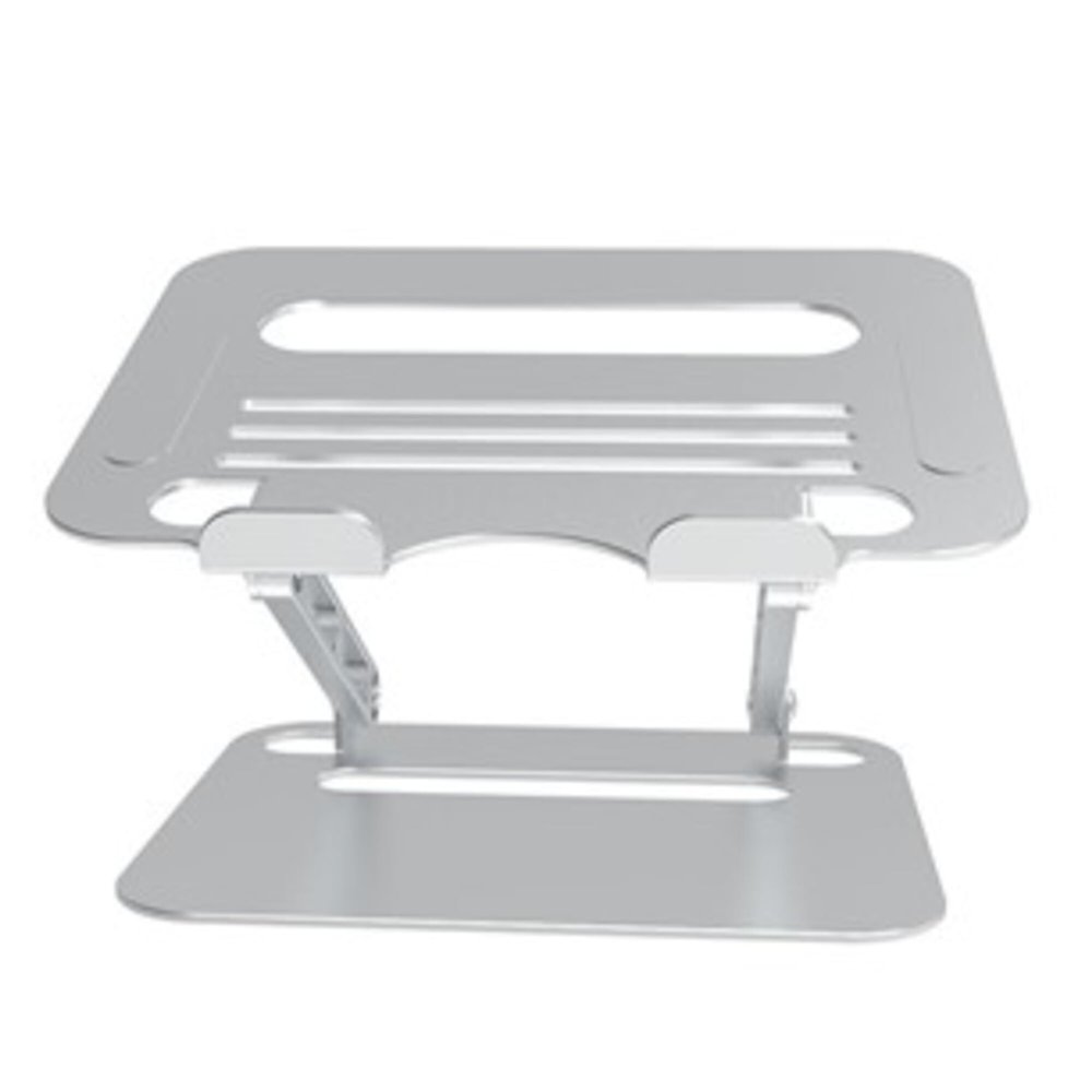 Adjustable Aluminum Laptop Muti Stand Ergonomic Notebook Riser Compatible for 10-15.6" Laptops iPad Holder with Ventilation Foldable & Heat Dissipation Design Durable Aluminum Alloy Silver W 9.4 in