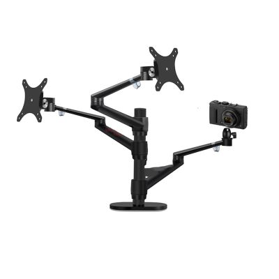 ADBWEKKF DZ-3 Aluminum Silver Ergonomics Camera Desk Mount 1/4 Inch 32" Monitor Desktop Bracket Computer Mount Full Motion Column Bar(DZ-5)