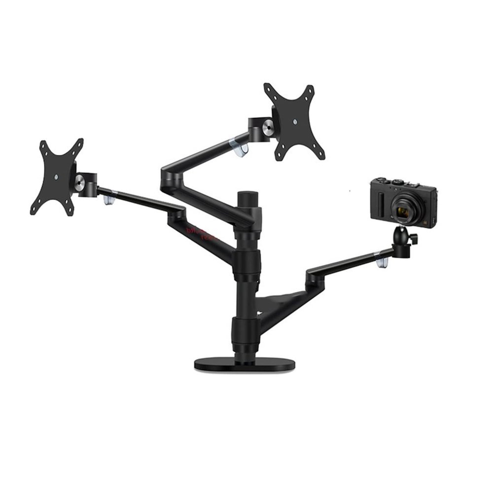 ADBWEKKF DZ-3 Aluminum Silver Ergonomics Camera Desk Mount 1/4 Inch 32" Monitor Desktop Bracket Computer Mount Full Motion Column Bar(DZ-5)