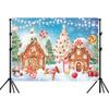 10X10ft Candyland Gingerbread House Party Photo Backdrop Photography Background for Kids, Merry Christmas Backdrops Photo Booth Prop Decorations Banner Balloons Wall Decor Tablecloth view 4