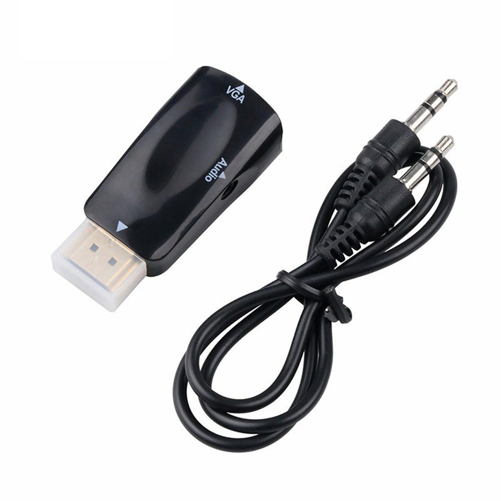 QMQJIA Lightweight HDTV to VGA Converter with USB Power for Business and Entertainment Use Highly Speed HDTV Adapter