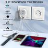 European Travel Plug Adapter,Universal Travel International Power Adapter 2 USBC Port and 2 USBA Port,Fast Charging USB C-C Woven Cable ,USB C Power Plug for US to Europe Adapters for Multiple Devices view 3