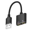2-Hole USB Sound Card Adapter for Headphone & Microphone Enhancing Sound for P4 PC Computer & Laptops view 1