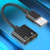 2-Hole USB Sound Card Adapter for Headphone & Microphone Enhancing Sound for P4 PC Computer & Laptops view 2