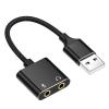 2-Hole USB Sound Card Adapter for Headphone & Microphone Enhancing Sound for P4 PC Computer & Laptops view 3