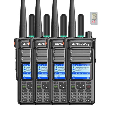 4 Pack 4G LTE PoC + Analog UHF Two Way Radios Unlimited Range Walkie Talkie PTT Radios Nationwide