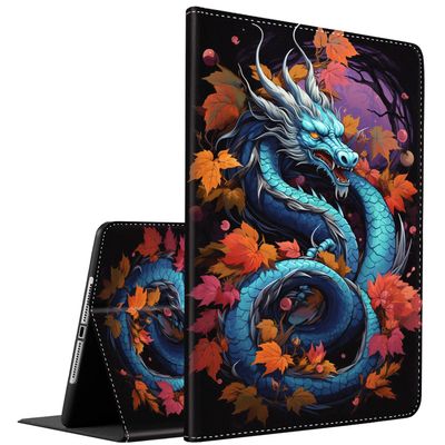 Case for iPad Air 11-inch M3 (2025) / M2 (2024), iPad Air 5th (2022) / 4th Generation (2020) 10.9 Inch, Multi-Angle Smart Stand Cover Auto Sleep/Wake, Flying Dragon and Maple Leaf