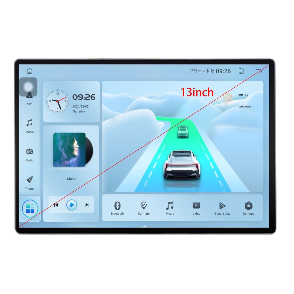 STAPON 13inch 2k QLED screen 4+64GB car android headunit car stereo support carplay android auto mirror link steering control gps navigation touch screen