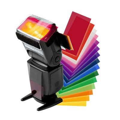 Angoily 12 Color Gel Filter Kit for Camera Flash 2 Sets of Flash Speedlight Filters for Photography and Videography Compatible Most Speedlights Easy to Use