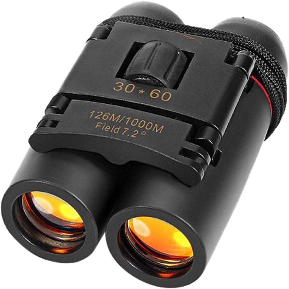 Outdoor Binoculars Professional High Power Hd Day 30 X 60 Zoom Telescope Travel Folding Bag Black
