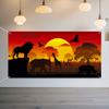 WADORN African Wild Animals Backdrop Banner, 5.9x2.9ft Jungle Safari Party Decoration Banner Tropical Jungle Photography Background Wildlife Forest Sunset Scenery Photo Props Birthday Party Supplies view 2