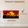 WADORN African Wild Animals Backdrop Banner, 5.9x2.9ft Jungle Safari Party Decoration Banner Tropical Jungle Photography Background Wildlife Forest Sunset Scenery Photo Props Birthday Party Supplies view 4
