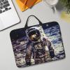 14in Laptop Sleeve Bag, Lightweight Waterproof Laptop Bag Shockproof Soft Carrying Case Us Astronaut Travel Moon Tablet Travel Cover with Handle for 13-14 Inch Notebook view 1