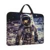 14in Laptop Sleeve Bag, Lightweight Waterproof Laptop Bag Shockproof Soft Carrying Case Us Astronaut Travel Moon Tablet Travel Cover with Handle for 13-14 Inch Notebook view 2