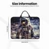 14in Laptop Sleeve Bag, Lightweight Waterproof Laptop Bag Shockproof Soft Carrying Case Us Astronaut Travel Moon Tablet Travel Cover with Handle for 13-14 Inch Notebook view 4