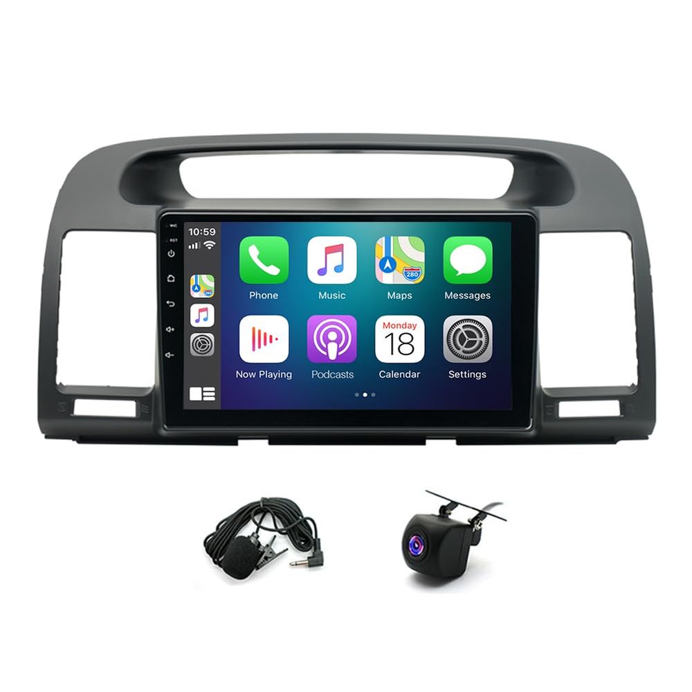 Bobuluo 4+64G Car Stereo Radio Compatible for Toyota Camry 2000-2006, 9inch Android 13 Touch Screen Radio with Mirror Link Bluetooth GPS WiFi SWC Backup Camera