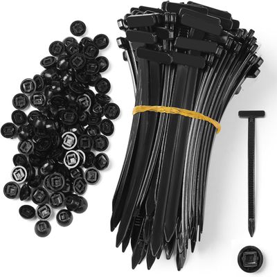 100 pcs Nylon Universal Cable Ties Buckle Heavy Duty Self-Locking Zip Ties with Pin & Button, UV-Resistant Fasteners for Auto Repair