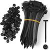 100 pcs Nylon Universal Cable Ties Buckle Heavy Duty Self-Locking Zip Ties with Pin & Button, UV-Resistant Fasteners for Auto Repair view 1