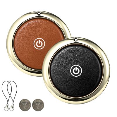 Air -Tags Bluetooth Tracker Item Finders Work for Apple Find My (iOS Only) Real-time Tracking GPS Tracker for Luggage Keys Dogs Cats Backpack Satchel (Black&Brown, 2Pack)