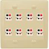 RiteAV 8 Port Speaker Jack Dual Gang Wall Plate for Home Theater - Flat Style 2 Gang [Ivory/Ivory] view 1