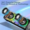 Portable Bluetooth Speaker with LED Lights&Transparent Casing, Bluetooth 5.3 Wireless Outdoor Speakers Support TWS Pairing/TF Card, 10W Stereo Sound, Electronics for Home, Outdoors, Travel (Black) view 2
