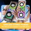 Portable Bluetooth Speaker with LED Lights&Transparent Casing, Bluetooth 5.3 Wireless Outdoor Speakers Support TWS Pairing/TF Card, 10W Stereo Sound, Electronics for Home, Outdoors, Travel (Black) view 4